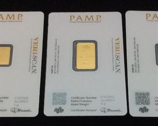 PAMP SUISSE GOLD 7g 99.9%. GOLD BARS