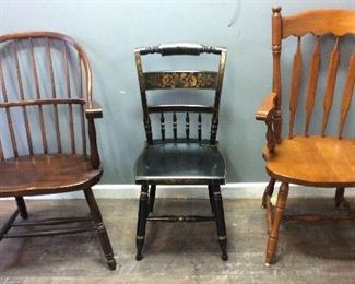 VINTAGE CHAIRS, LADDER BACK, MAPLE