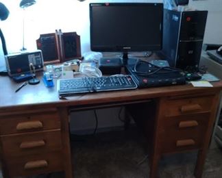 Antique Desk, plus computer