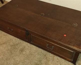 Antique Oak under bed storage chest