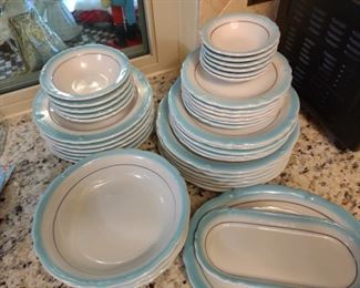 Shenango China Aqua airbrush restaurant ware