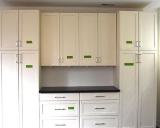White wall cabinets with wood counter -- $750