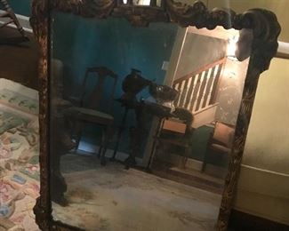 Heavy gilt carved wood mirror circa 1930s…Hollywood Regency 