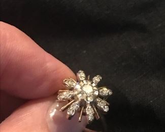 Diamond floral cocktail ring circa 1950s