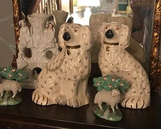 Pair of Large Vintage Beswick Staffordshire Wally Dogs