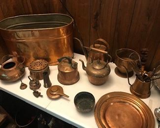Antique heavy copper pieces 