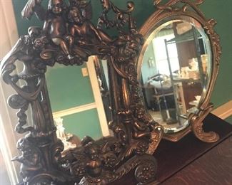 Bronze Victorian dresser mirrors 