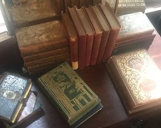 Antique books from the late 1700-1800s