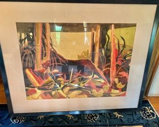 $275 Nicolas Speke unlabeled watercolor 28.5" H x 35.5" H