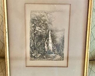 $250 Eliza Pratt Greatorex (American, 1819-1897), etching.
14.5” H x 12” W