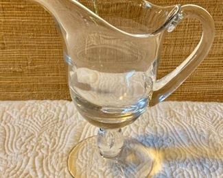 $90 Crystal footed pitcher.  8.5" H, 7.5" W, 4.5" diam.