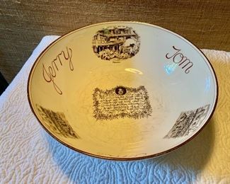 $80 Gray's Pottery, Stoke-on-Trent Tom and Jerry bowl, AS IS.  12" diam, 4.5" H.  