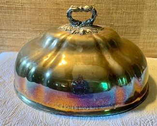 $275 Silver plate  meat hood dome. 19th C   15" H, 16" W, 11" D. 