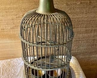 $80 Vintage bird cage #1 21" H, 10" diam.