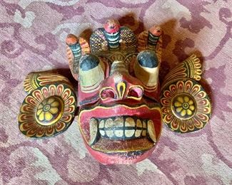 $145  Vintage Balinese mask.  Approx 12" H,  9" W, 7" D.