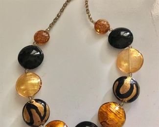 $25 Murano black and topazzy beaded necklace 