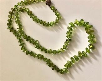 $50 Peridot necklace with filigree clasp 
