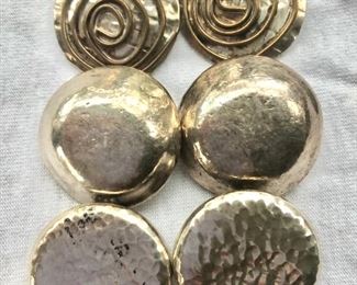 $30 ea sterling silver clip earrings - Simon Sebbag middle pair  Top pair SOLD 