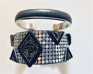 $25 each magnetic bracelet and snakeskin leather cuff bracelet Made in Italy 