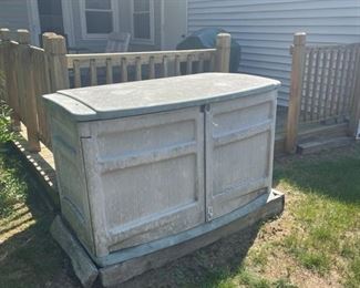 Outdoor storage bin. 