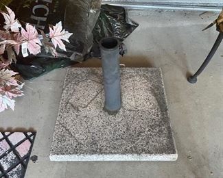 Outdoor umbrella stand.