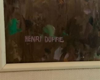Henri Dupre was a 20th century French impressionist artist known for his beautiful landscape paintings that are characteristic of the impressionist movement. Impressionism is an art movement that originated in Paris in the mid-19th century and rose to popularity in the last quarter of the 19th century. Impressionist artists capture the image of an object as someone would see it if they just caught a glimpse of it. Many impressionist painters like Dupre depict outdoor scenes in bright and vibrant color. Dupre is a well-listed highly collectible artist.