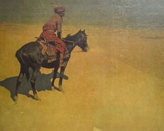 45	Frederic Remington Print	Frederic Remington (American, 1861-1909). A reproduction print of The Scout: Friends or Foes?. Print is signed in the plate lower right. 17 1/2" x 23 1/2"
