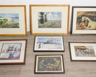 59	Grouping of 7 Fine Art Prints	A grouping of 7 fine art reproduction prints from various artists, including Winslow Homer, Paul Cezanne, and Claude Monet. All are in good condition, with the exception of the Homer print which has an internal glass crack on the upper right. Largest item in lot: 10" x 15"
