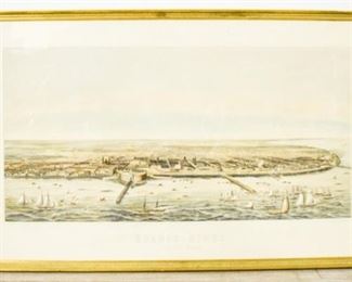 100	Lithograph of Buenos - Ayres	KAHLER, F.W. (19th century). Buenos-Ayres / A Vista De Pajaro. Lithograph. Hamburg, 1898. Based upon and earlier French lithograph by Sorrieu & Dulin in 1864 31" x 15" sight size.
