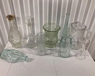 Decanters, Pitcher, Bottles, and More