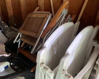 Garage filled including folding chairs