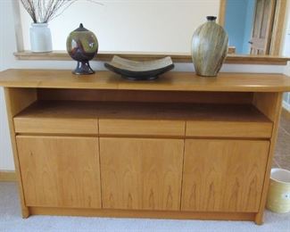Stunning Danish modern teak buffet by Nordic furniture to match the dining room pieces
