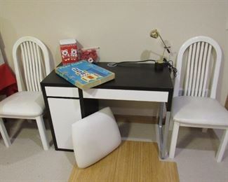1980s modern chairs and Ikea desk