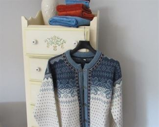 High  quality painted lingerie chest and another Scandinavian sweater