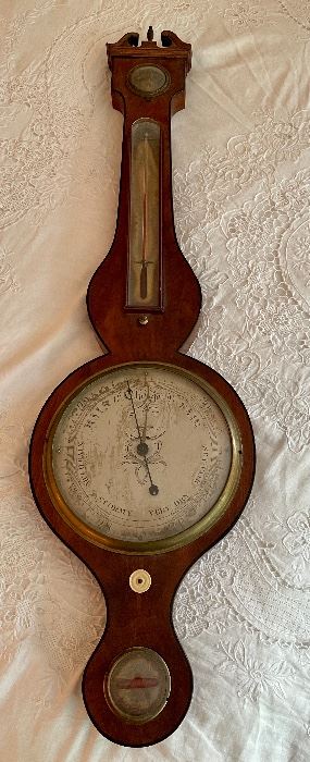 Antique 19th c English Banjo Barometer, A. Abraham, Liverpool, England