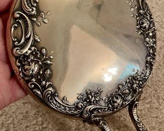 Vintage Sterling Repousse  Mirror