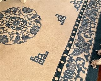 Chinese Blue and Ivory Rug