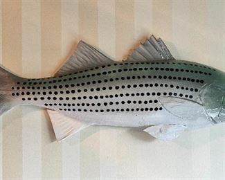 Medium Ceramic Painted Striped Bass