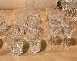 Waterford Lismore 7" wine glasses, cordials, and juice glasses