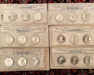 Franklin Mint Treasury of Presidential Silver Coins- 12 sets