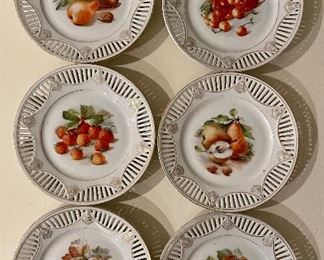 Schumann Porcelain Plates with Reticulated Edges