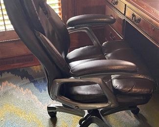 Black leather task chair