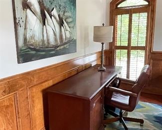 Office Desk by Hooker w/ leather Task chair