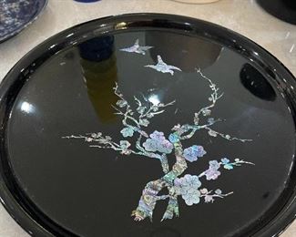 RIO Black lacquered tea tray from South Korea