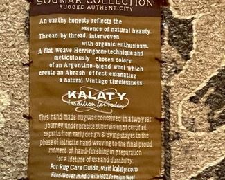 Kalaty Sumak Collection weave pile, hand woven area rug from India w/ 100% premium wool