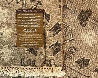 Kalaty Sumak Collection weave pile, hand woven area rug from India w/ 100% premium wool