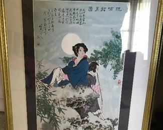 Chinese framed print. 