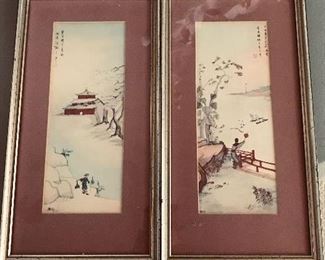 Pair of Chinese drawings