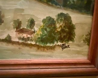 Framed original watercolor paintings.