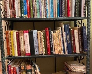 Big collection of cookbooks.